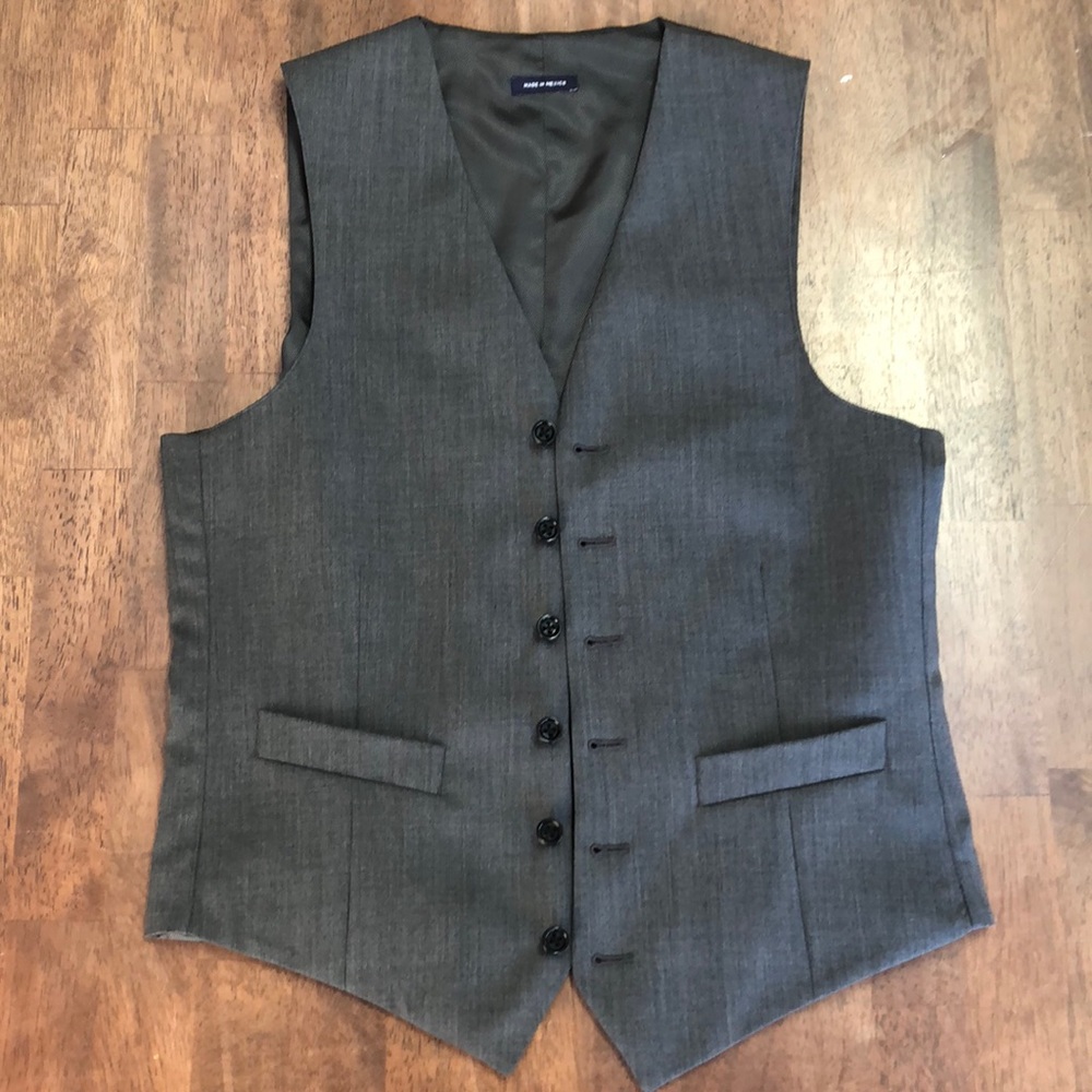 Stanford brand charcoal gray suit vest